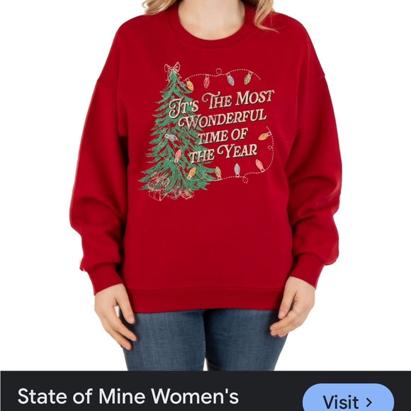 State of Mind Tops - Ladies state of mind most wonderful time of the year holiday sweatshirt